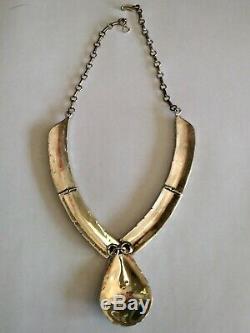 Vtg J. W. Tom Turquoise Squash Blossom Sterling Silver 925 Necklace