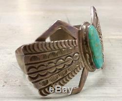 Vtg Martha Cayatineto Navajo Royston Turquoise Sterling Silver Cuff Bracelet