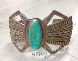 Vtg Martha Cayatineto Navajo Royston Turquoise Sterling Silver Cuff Bracelet