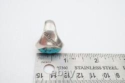 Vtg Native American Navajo Sterling Silver Turquoise Mens Ring Size 8.5 Signed