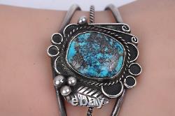 Vtg Navajo Native American Silver Turquoise Stone Cuff Bracelet 6 1/4