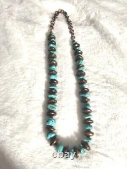 Vtg Navajo Native American Southwest Turquoise & Copper Necklace 25
