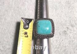 Vtg Navajo Turquoise Sterling Silver Ring, Huge/chunky Size 7