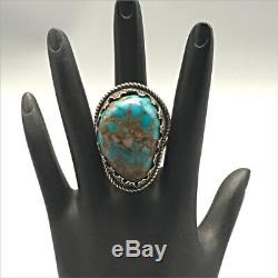 Vtg. Turquoise and Sterling Ring, Early Work of Carl, Irene Clark (Unsigned)