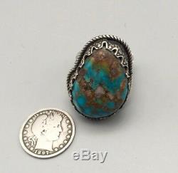 Vtg. Turquoise and Sterling Ring, Early Work of Carl, Irene Clark (Unsigned)