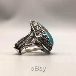 Vtg. Turquoise and Sterling Ring, Early Work of Carl, Irene Clark (Unsigned)