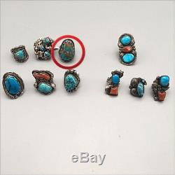 Vtg. Turquoise and Sterling Ring, Early Work of Carl, Irene Clark (Unsigned)