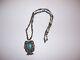 WOW Vintage Native Navajo Turquoise Sterling Silver Beaded Necklace Lg Pendent