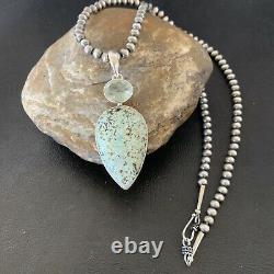 Women Navajo Dry Creek Turquoise Topaz Sterling Silver Necklace Pendant 11592