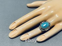 Wonderful Vintage Navajo Red Mountain Turquoise Sterling Silver Ring
