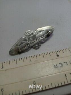 Wow Old Pawn Vintage Navajo. Fred Harvey Sterling Turquoise Thunderbird Pin 2