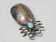 Xlarge Vintage Navajo Indian Sterling Silver Turquoise Bug Insect Beetle Pin