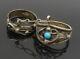 ZUNI NAVAJO 925 Silver Vintage Turquoise Chained Double Ring Sz 6/8 RG23935